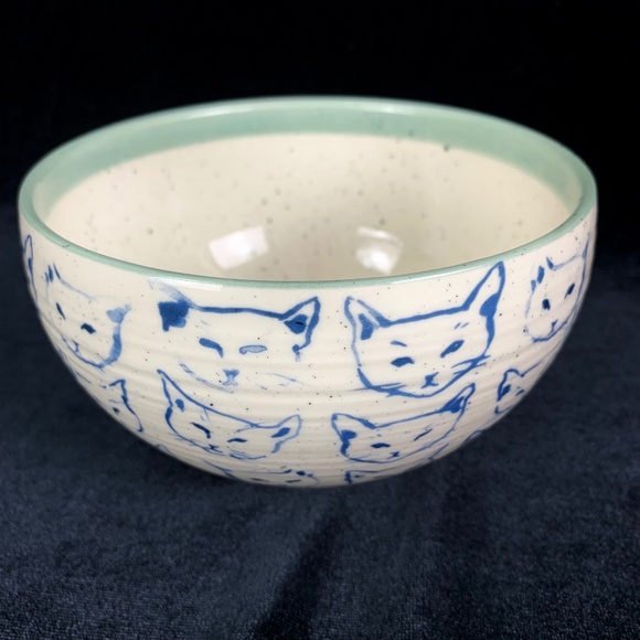 Anthropologie Other - Anthropologie Leah Reena Goren Cats Bowl Green Cereal Soup Takeout Excellent